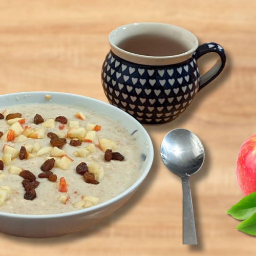 schnelles frühstück porridge mit apfel gut zum vorbereiten mealprep trockenmischung