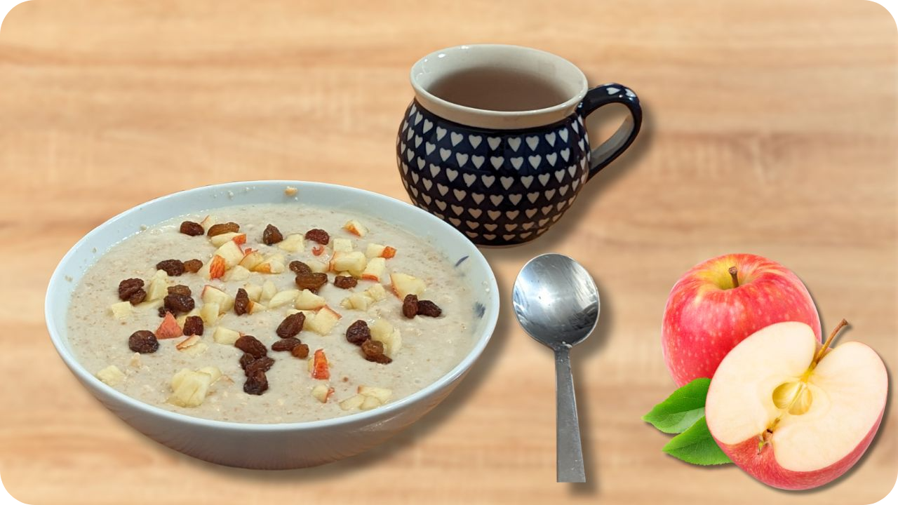 schnelles frühstück porridge mit apfel gut zum vorbereiten mealprep trockenmischung