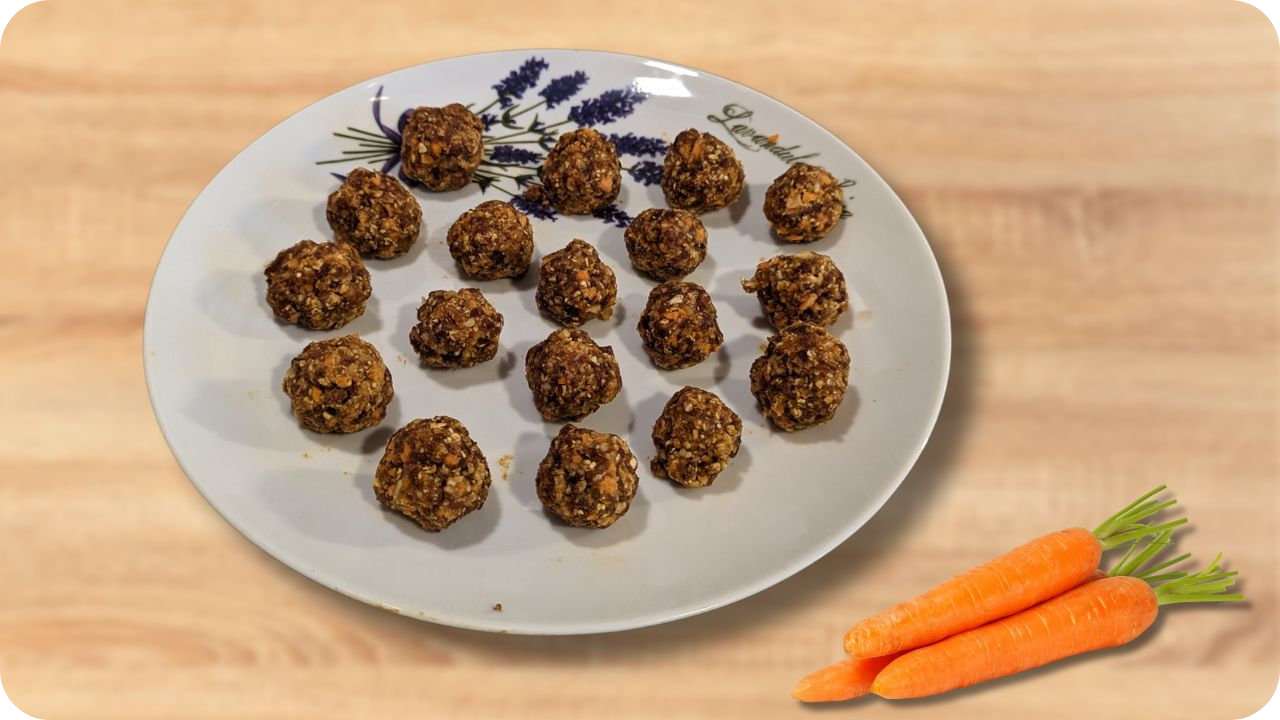 schnelle, leckere gesunde carrot cake energy balls