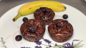 leckere Blaubeer muffins, gesunder kuchen ohne zucker zuckerersatzstoffe, wenige zutaten schnell backen